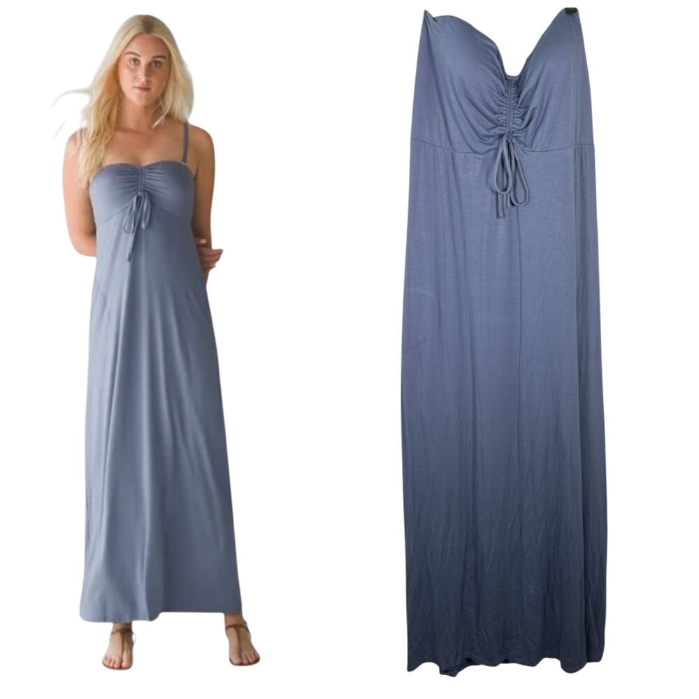 Soma Stone Blue Ultimate Strapless Maxi Bra Dress Support with straps XXL NEW